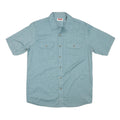 WRANGLER Mens Blue Cotton Blend Short Sleeve Shirt M Casual Utility Workwear