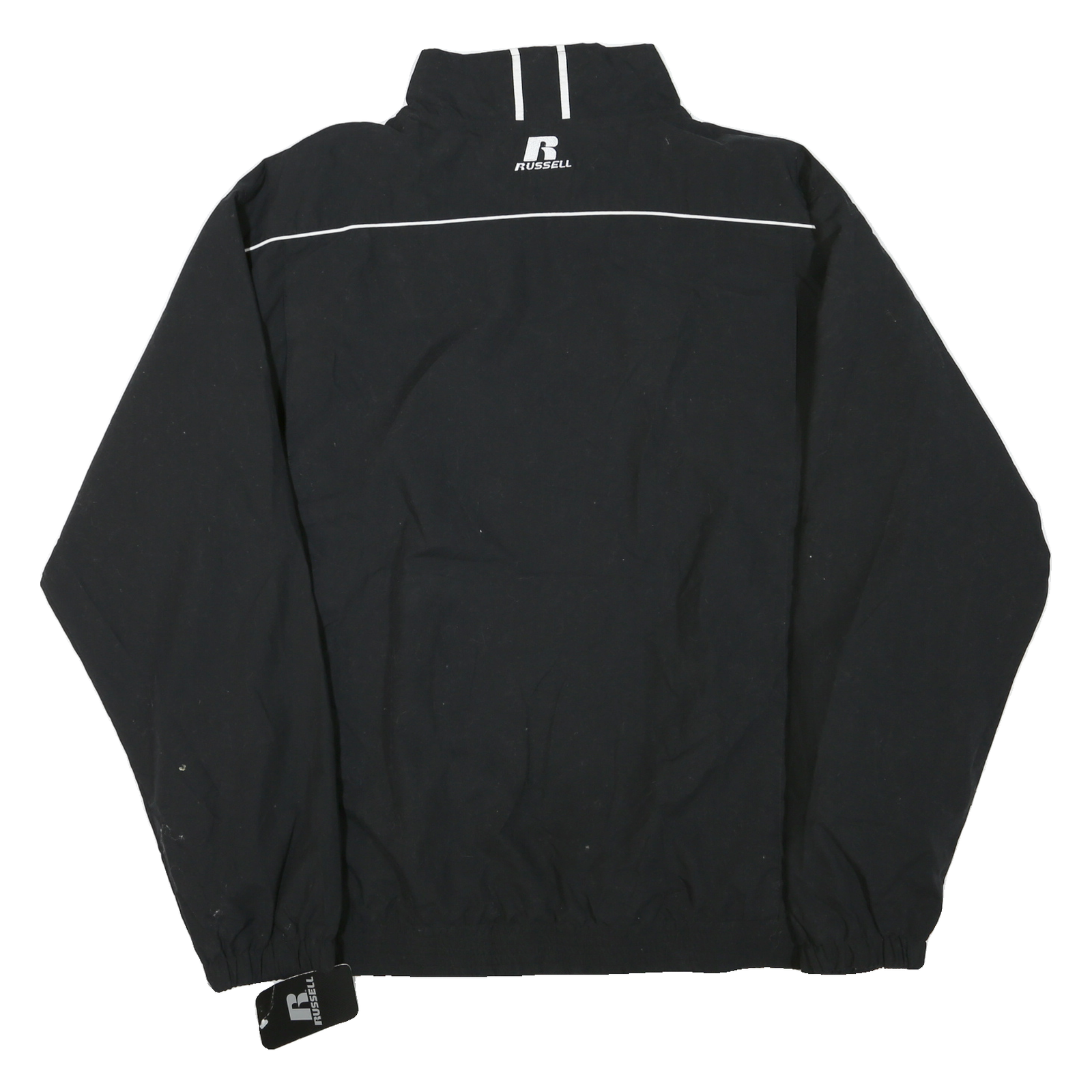 RUSSELL ATHLETIC Mens Black Milan Zip Jacket XL Polyester Blend Plain Sportswear