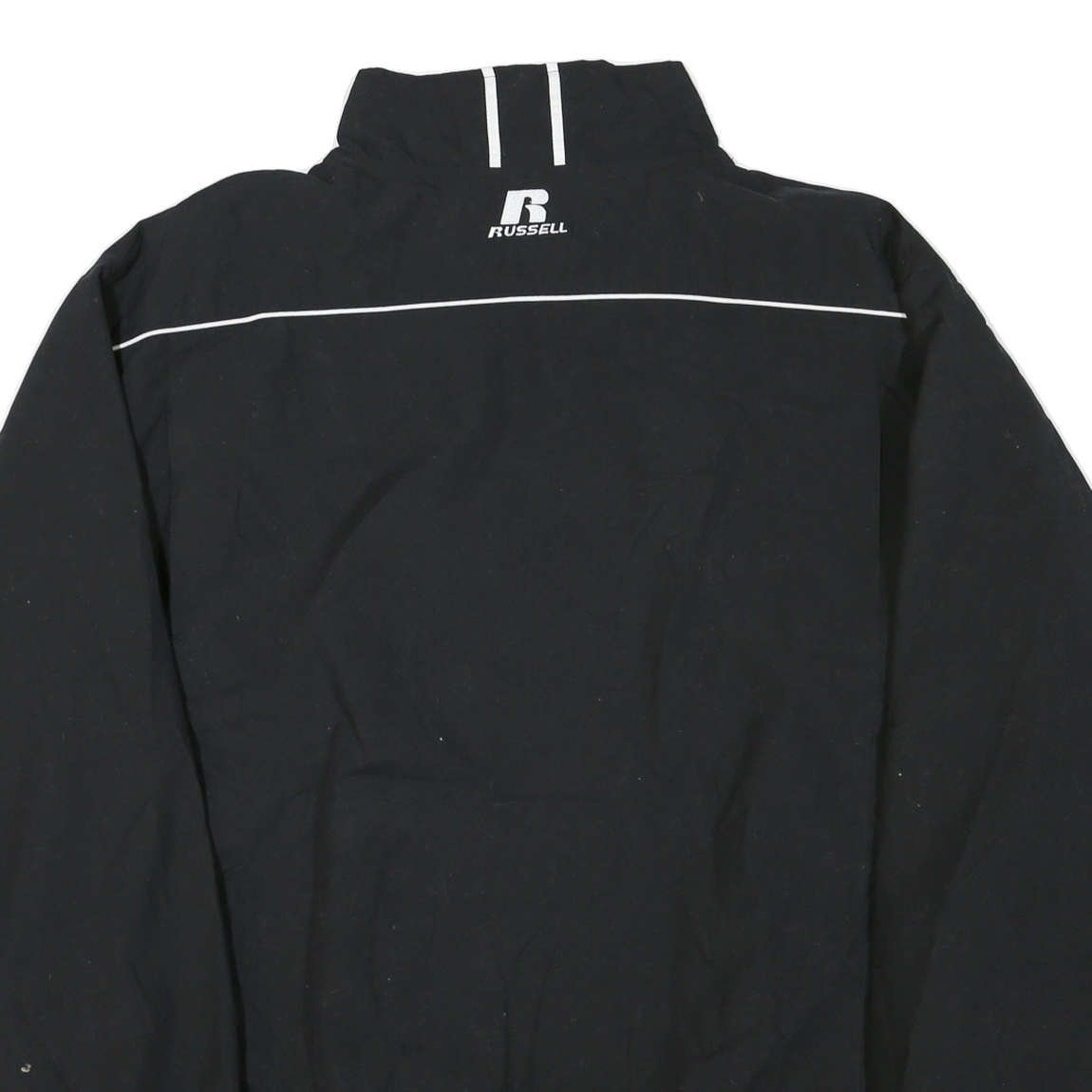 RUSSELL ATHLETIC Mens Black Milan Zip Jacket XL Polyester Blend Plain Sportswear