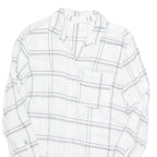H&M Womens Printed Shirt White Collared Long Sleeve Check UK 8