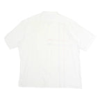 Mens White Cotton Shirt XL Red & Blue Stripe Chest Pocket Button Collar Casual