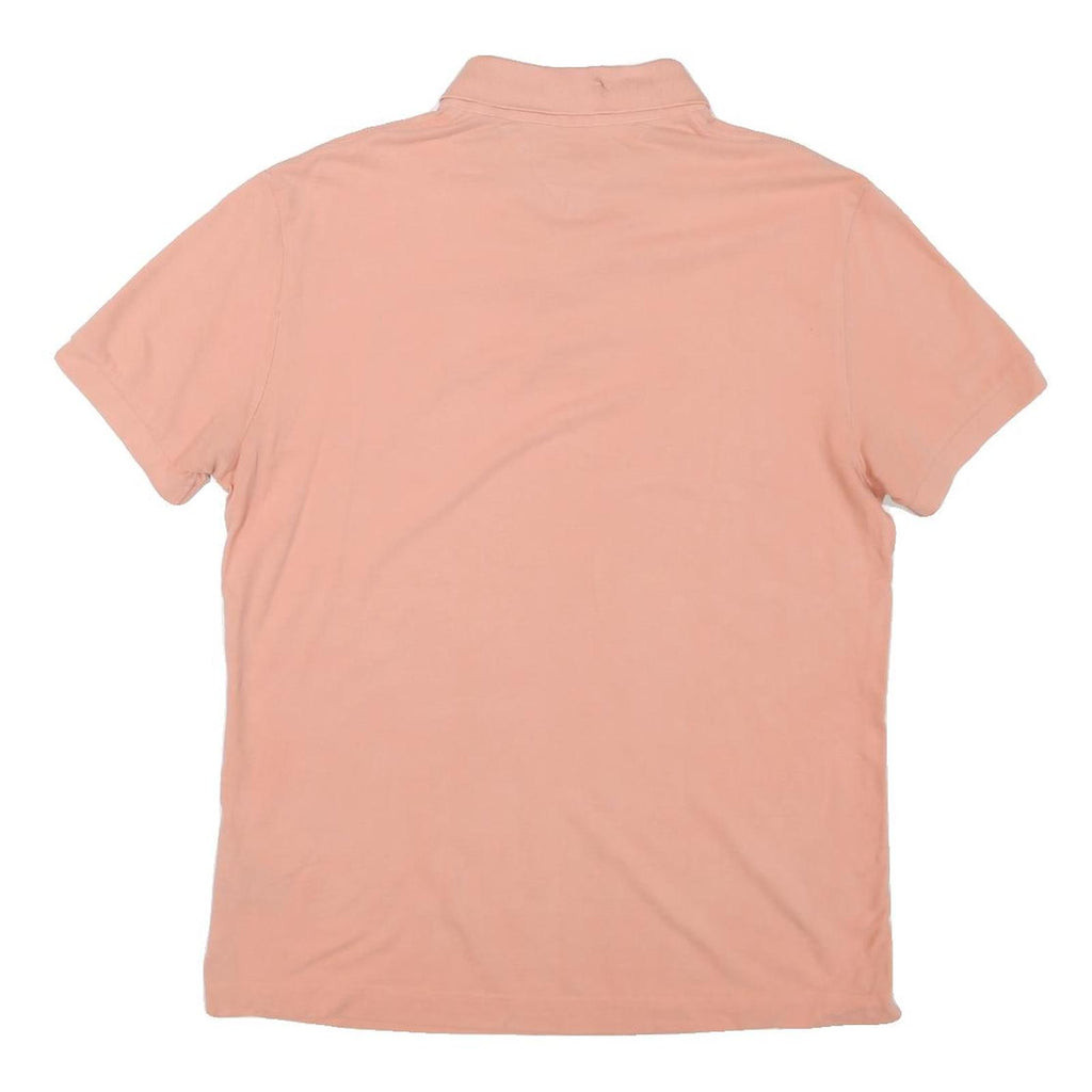 TOMMY HILFIGER Mens Peach Pink Polo Shirt L Cotton Blend Short Sleeve Basic