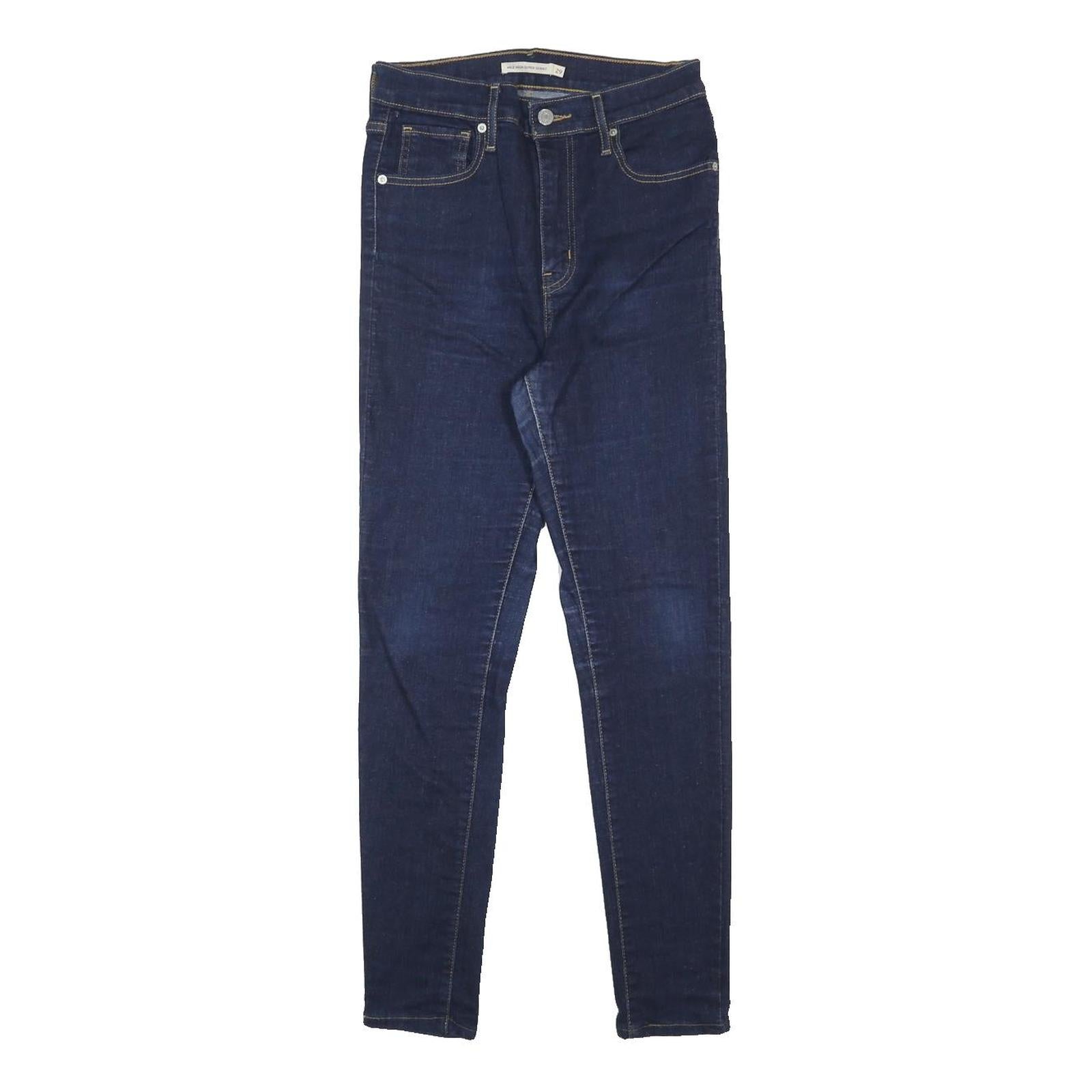 LEVI'S Womens Slim Skinny Blue Denim Dark W29 L30 Zip Cotton Blend Jeans