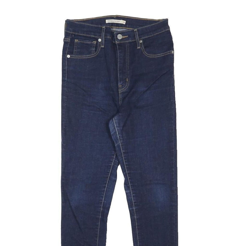LEVI'S Womens Slim Skinny Blue Denim Dark W29 L30 Zip Cotton Blend Jeans