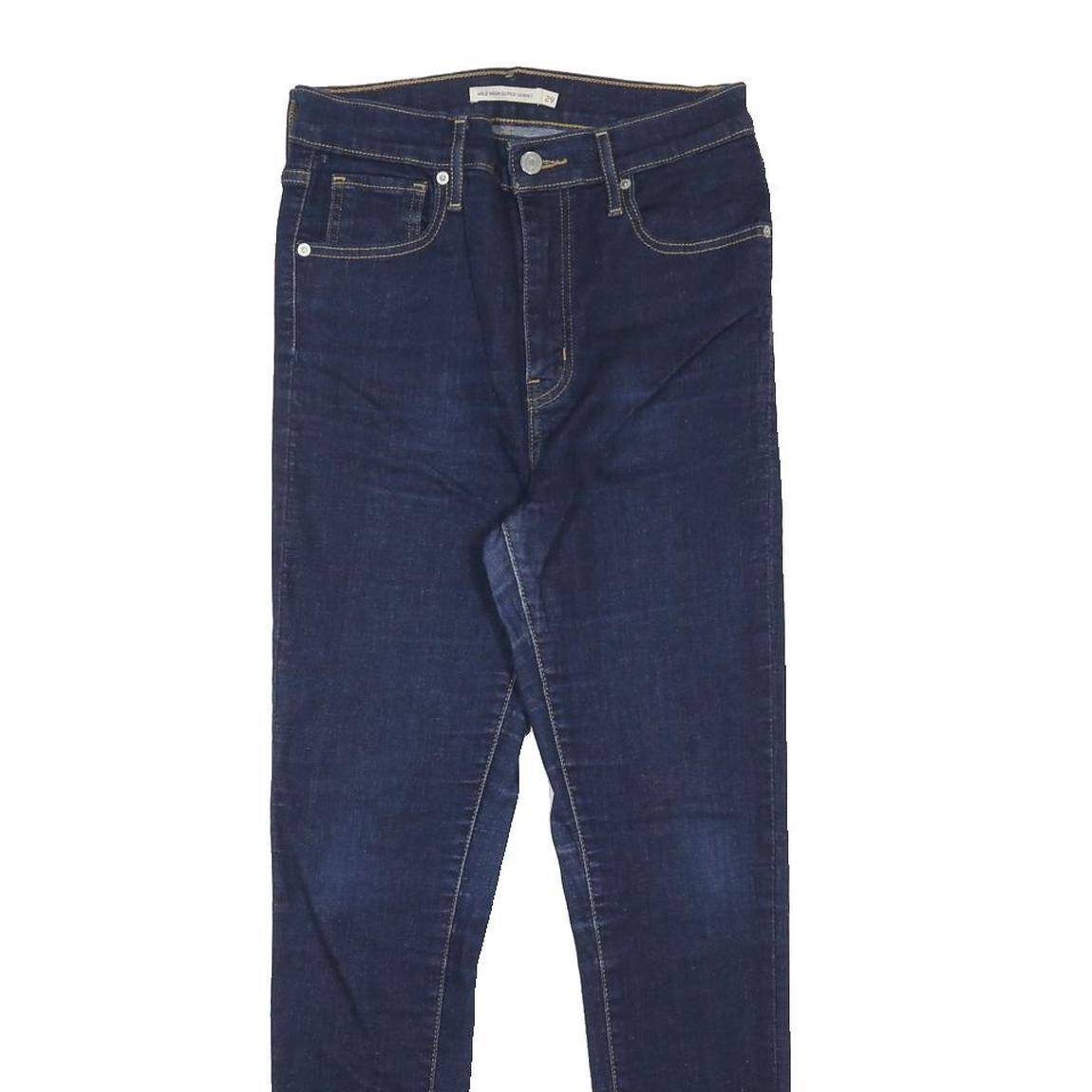 LEVI'S Womens Slim Skinny Blue Denim Dark W29 L30 Zip Cotton Blend Jeans