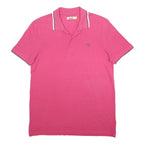 DIADORA Mens Pink Polo Shirt XL Cotton Basic Short Sleeve Small Logo