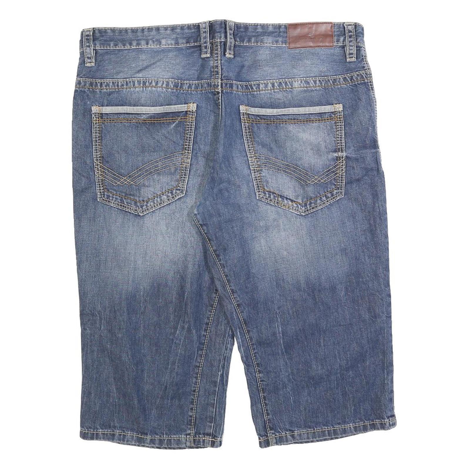 TOM TAILOR Mens Denim Blue Casual Shorts 2XL W40 Cotton Blend Comfortable Fit