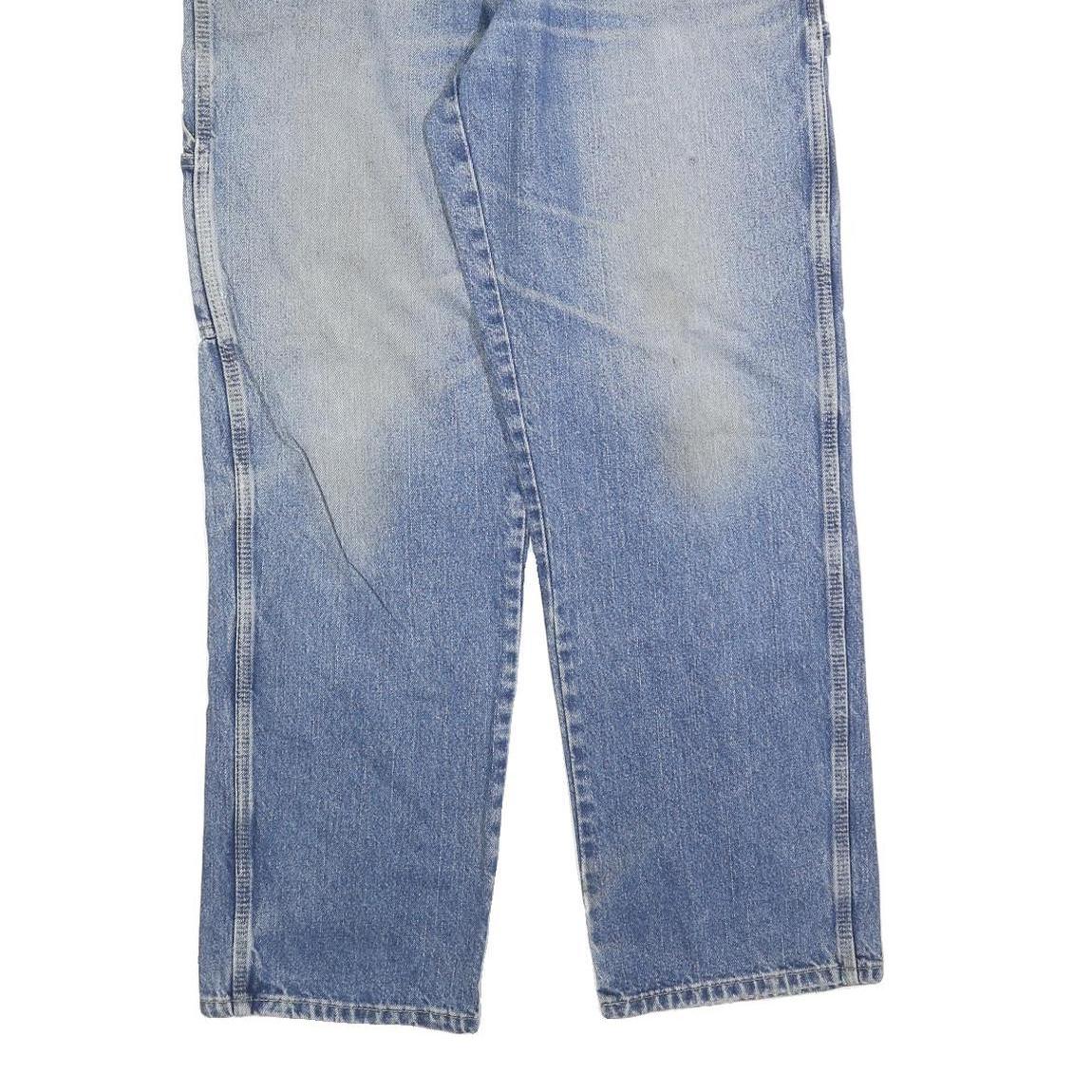 DICKIES Mens Relaxed Blue Denim Jeans W36 L32 Zip Closure Casual Workwear