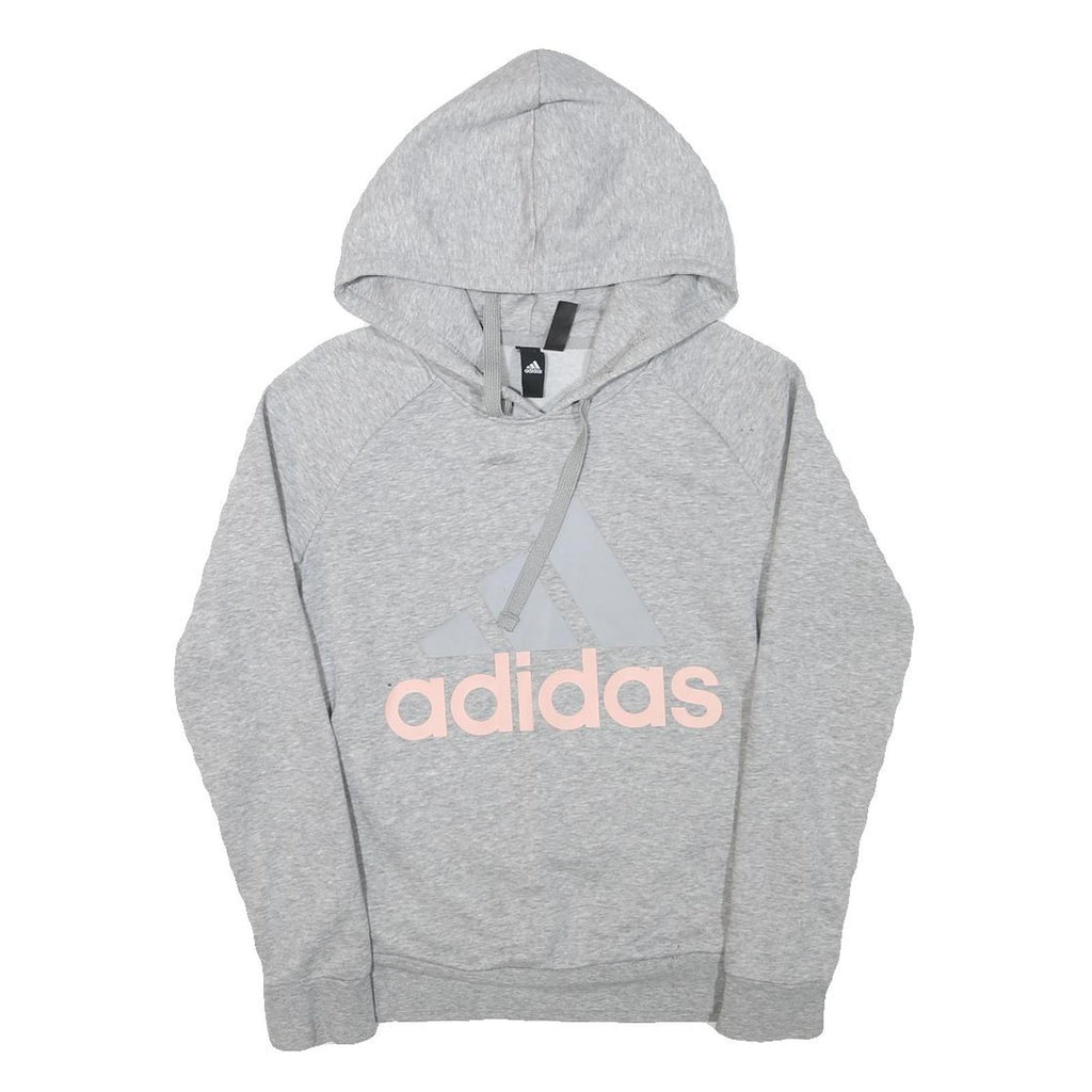 ADIDAS Girls Grey Hoodie XS Cotton Blend Casual Sweatshirt