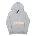 ADIDAS Girls Grey Hoodie XS Cotton Blend Casual Sweatshirt