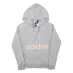 ADIDAS Girls Grey Hoodie XS Cotton Blend Casual Sweatshirt
