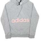ADIDAS Girls Grey Hoodie XS Cotton Blend Casual Sweatshirt