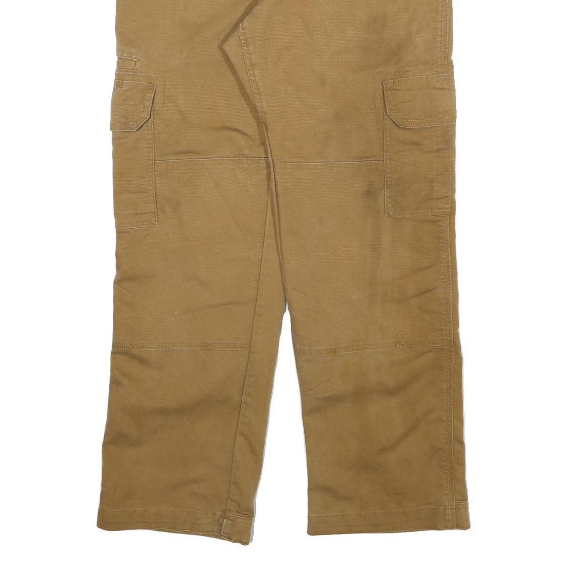 CARHARTT Mens Jeans Beige Regular Straight Denim W34 L32 Workwear Utility Zip