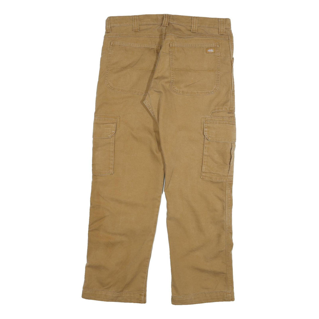 CARHARTT Mens Jeans Beige Regular Straight Denim W34 L32 Workwear Utility Zip