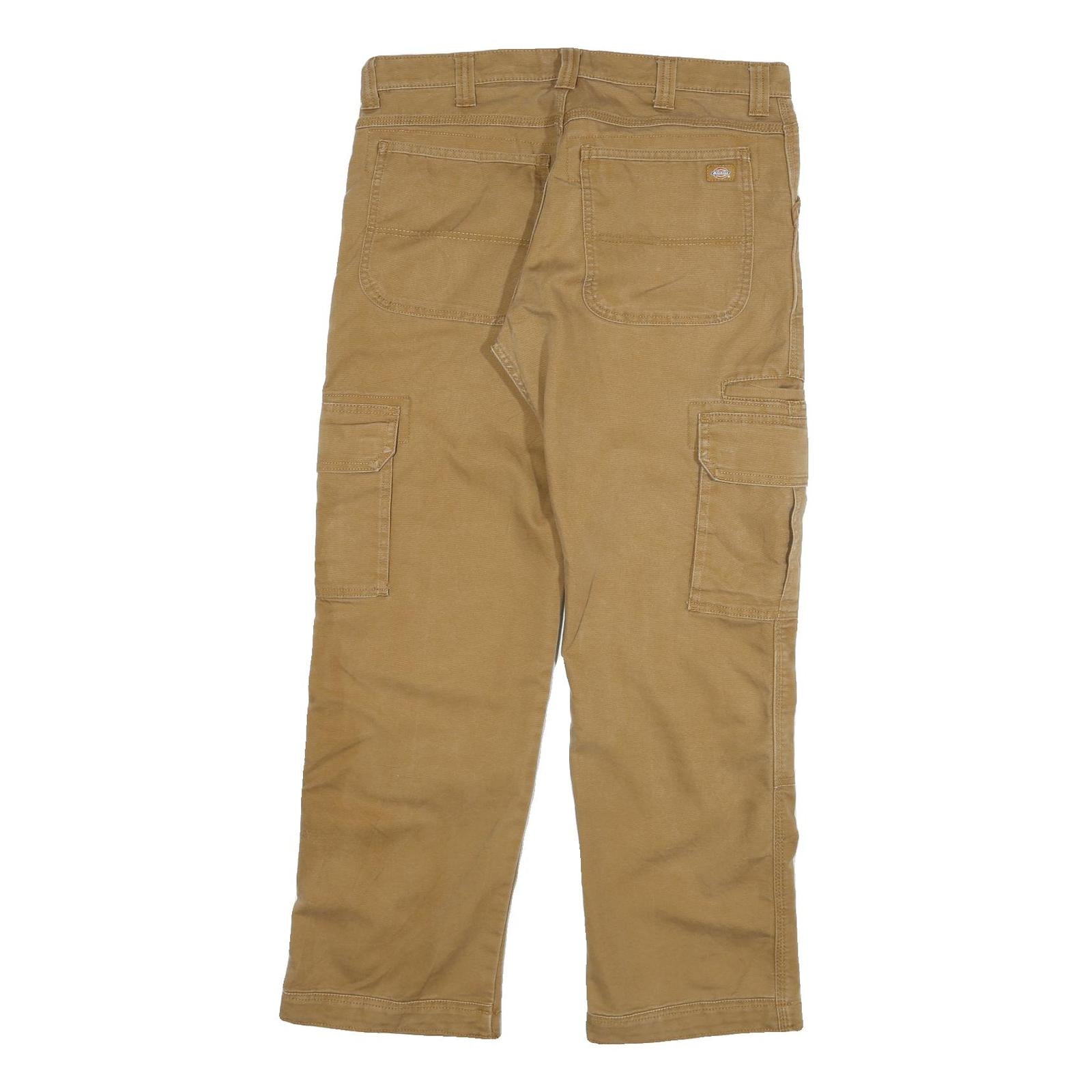 CARHARTT Mens Jeans Beige Regular Straight Denim W34 L32 Workwear Utility Zip