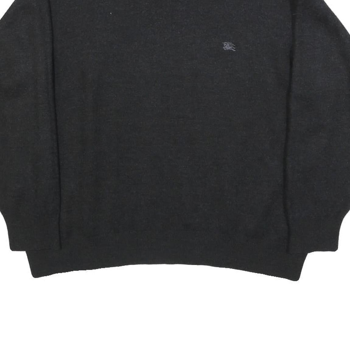 BURBERRY Womens Black Fashion Jumper Crew Neck Basic Knit UK 6 Soft Wool Blend