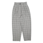 Womens Grey Checked Regular Fit Tapered Trousers W24 L25 Stylish Tailored