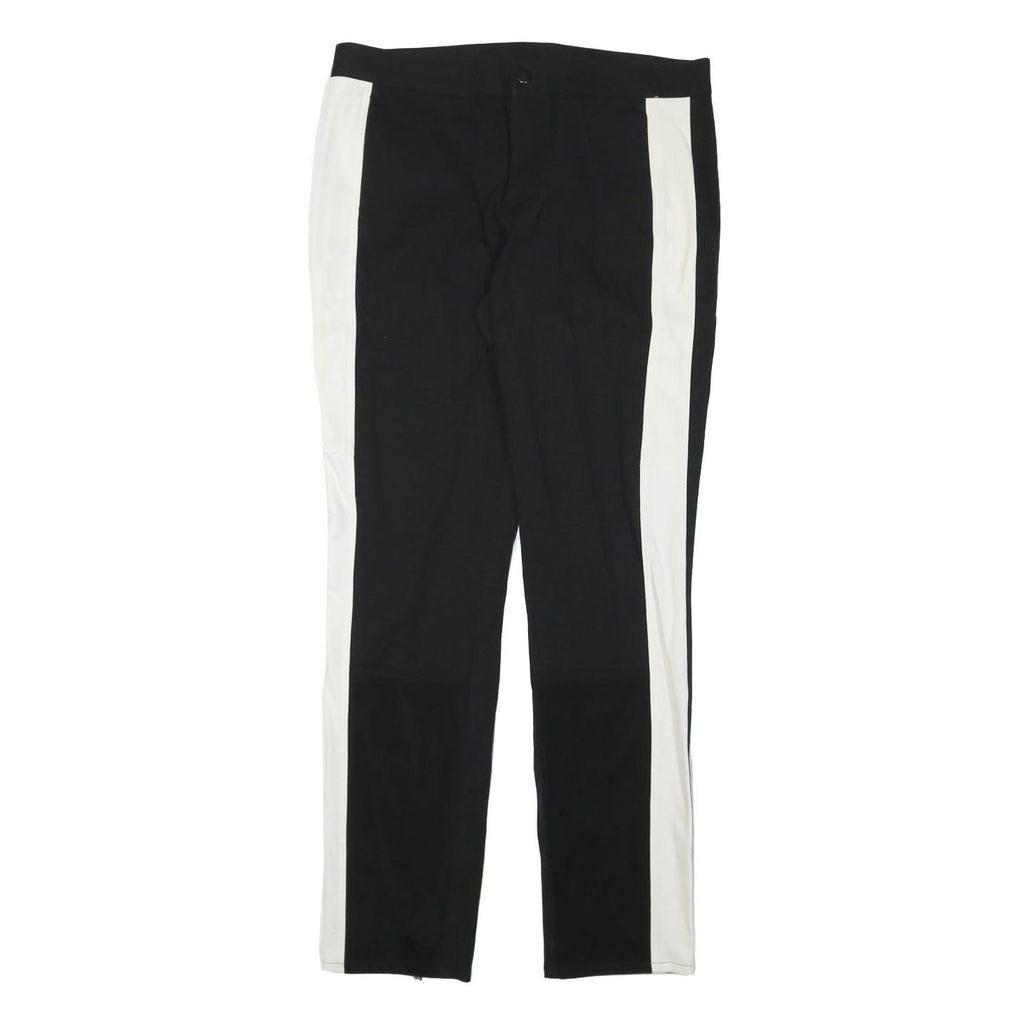 DKNY Womens Polyester Blend Slim Black & White Trousers W32 L31 Stylish Side