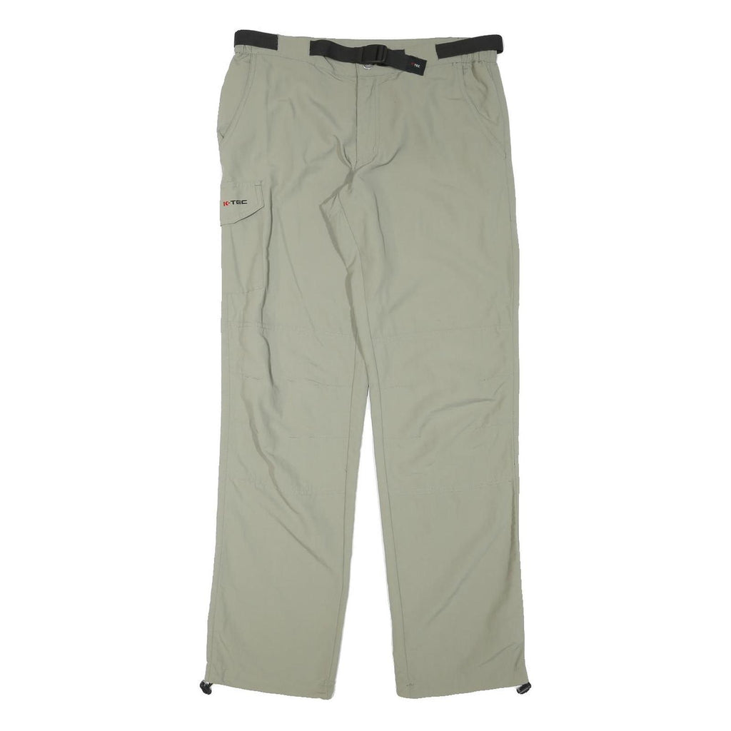 K-TEC Mens Polyester Blend Beige Regular Fit Straight Leg Trousers W31 L32
