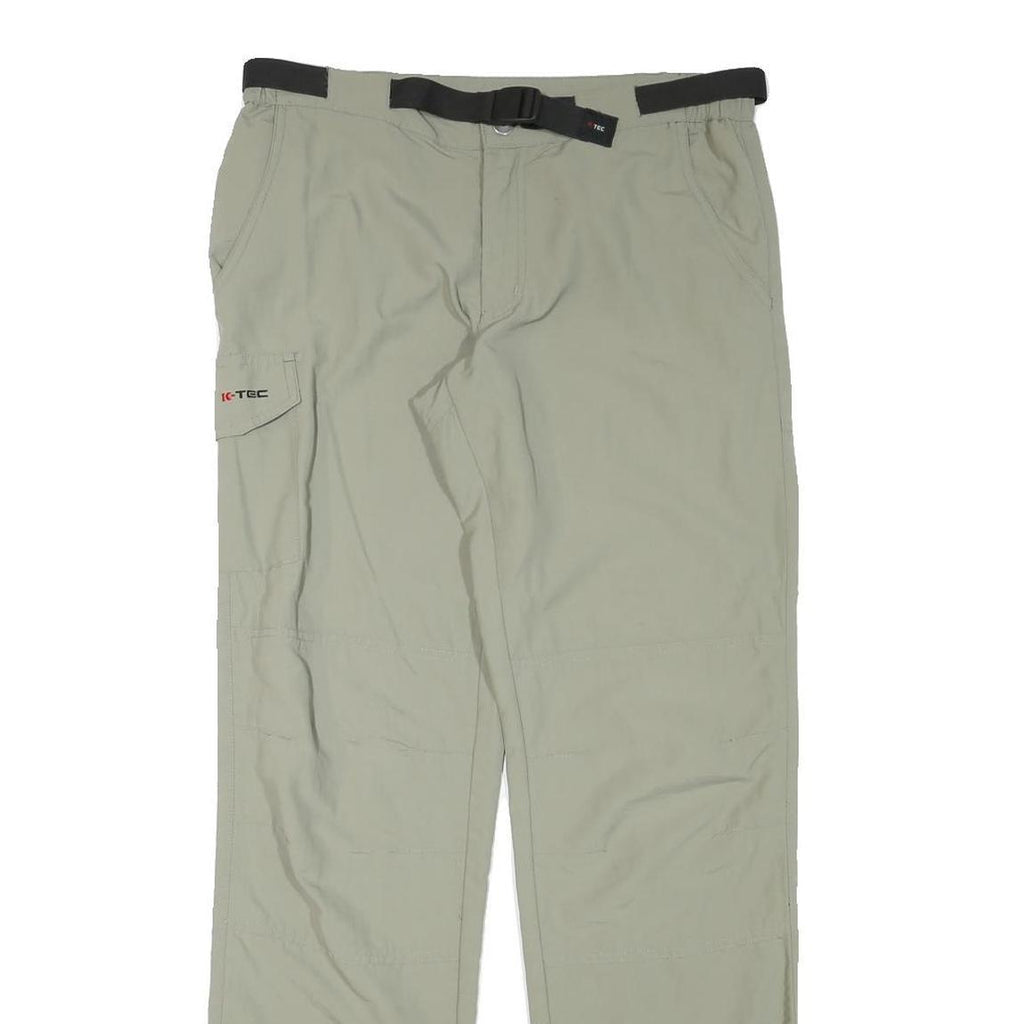 K-TEC Mens Polyester Blend Beige Regular Fit Straight Leg Trousers W31 L32