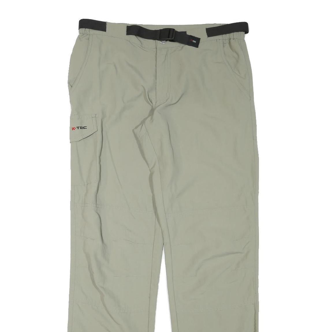 K-TEC Mens Polyester Blend Beige Regular Fit Straight Leg Trousers W31 L32