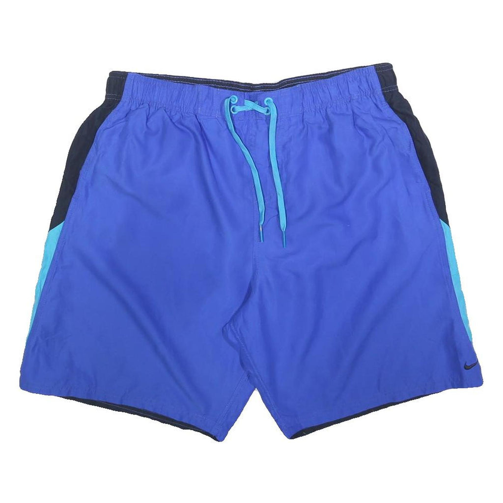 NIKE Mens Shorts Blue & Black Casual XL W34 Lightweight Polyester Drawstring