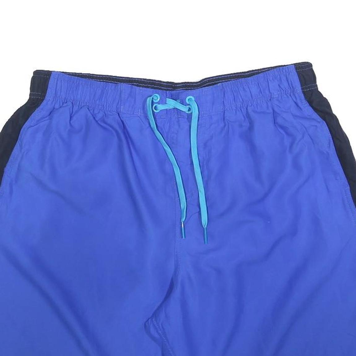 NIKE Mens Shorts Blue & Black Casual XL W34 Lightweight Polyester Drawstring
