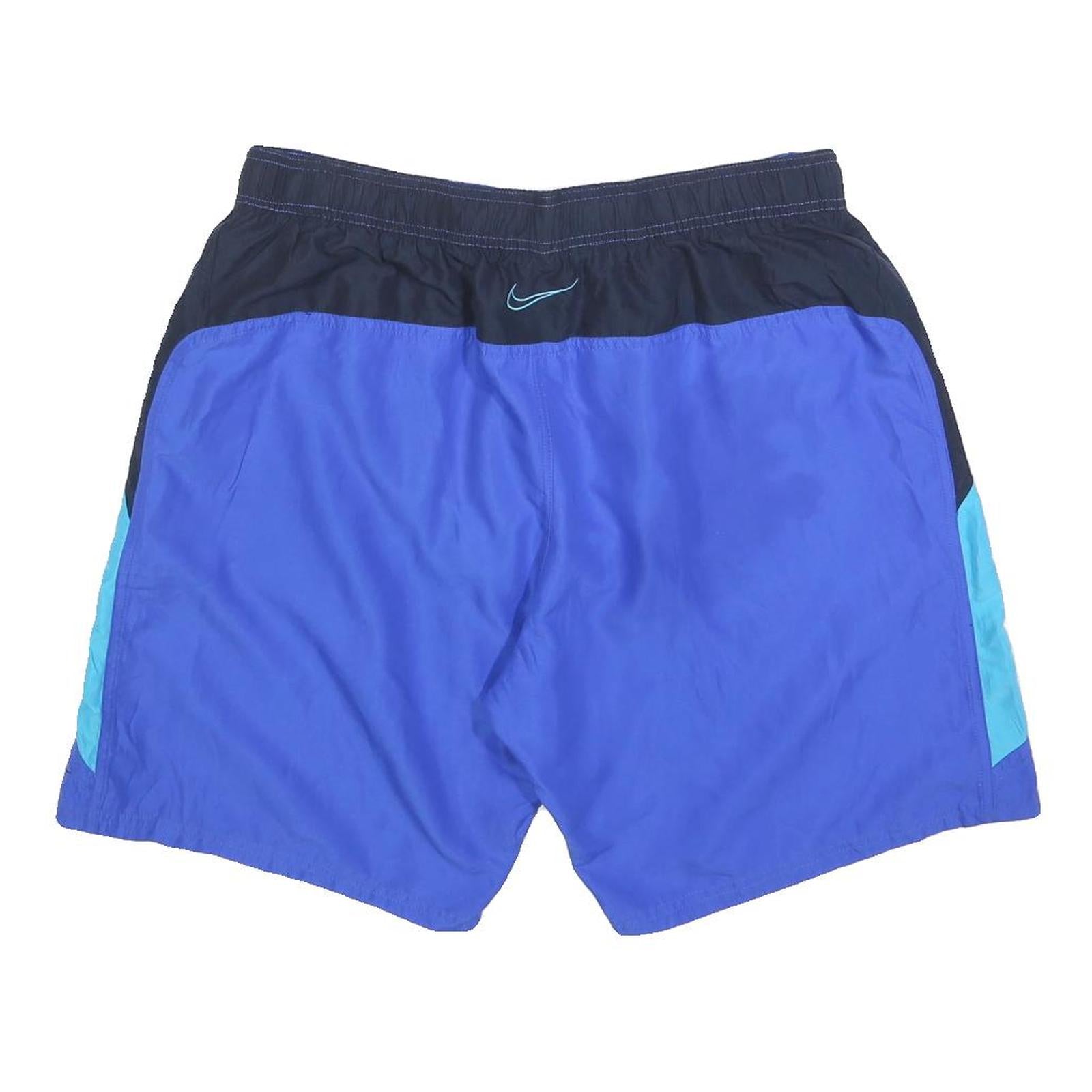 NIKE Mens Shorts Blue & Black Casual XL W34 Lightweight Polyester Drawstring