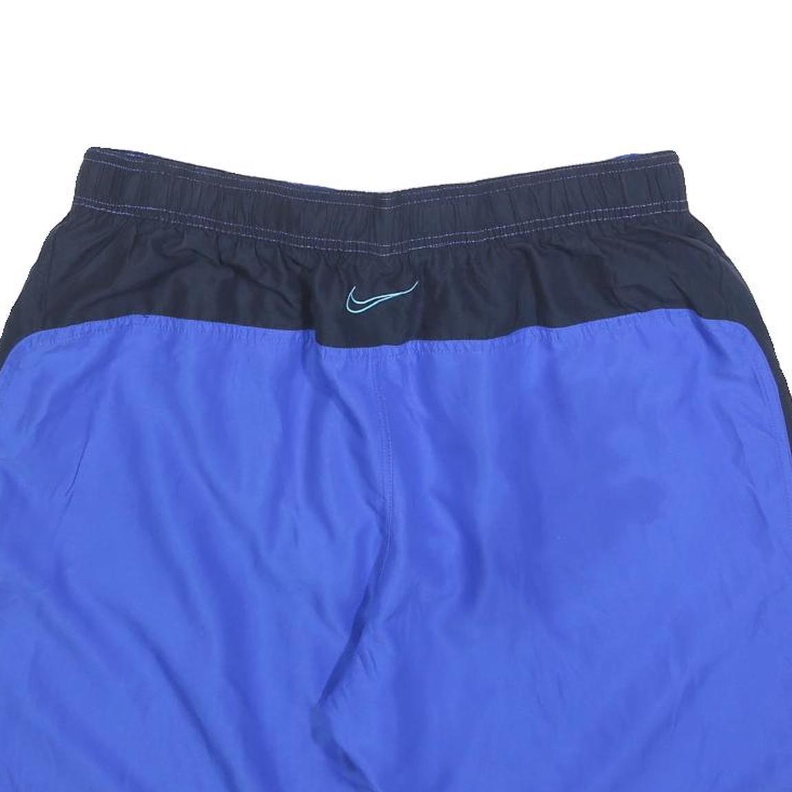 NIKE Mens Shorts Blue & Black Casual XL W34 Lightweight Polyester Drawstring