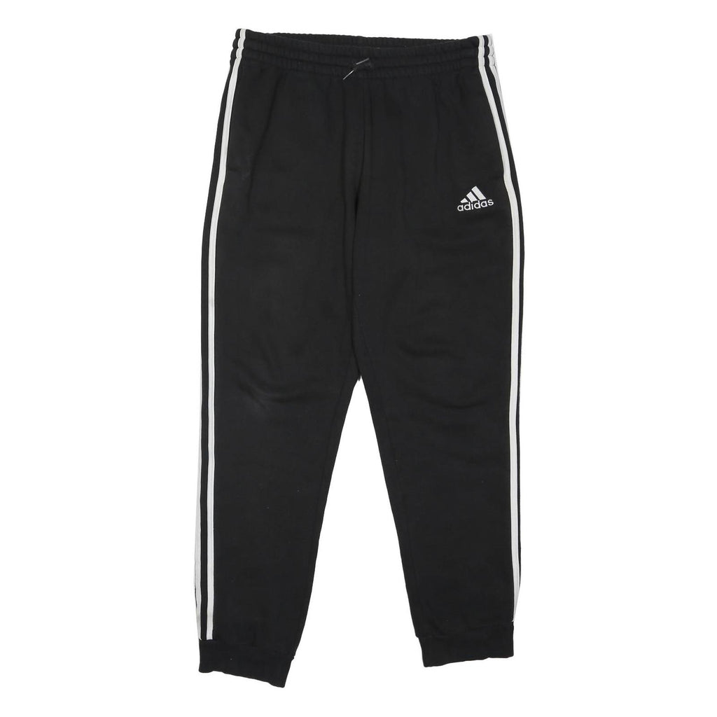 ADIDAS Mens Joggers Black & White Slim Tapered M W32 L28 Cotton Blend