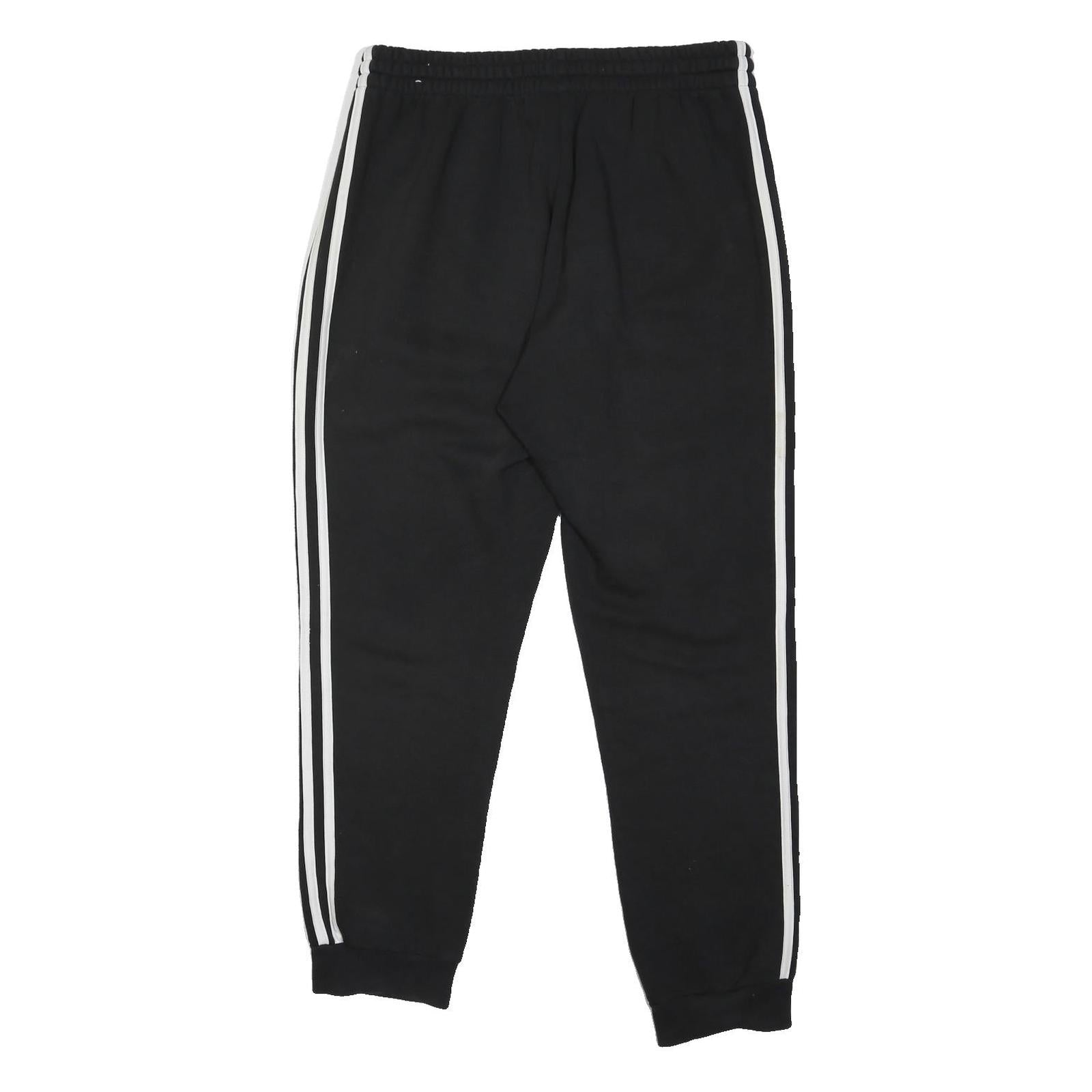 ADIDAS Mens Joggers Black & White Slim Tapered M W32 L28 Cotton Blend