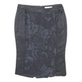 FERRE Womens Black Wool Blend Pencil Knee Length Woven Flower Pattern Skirt M
