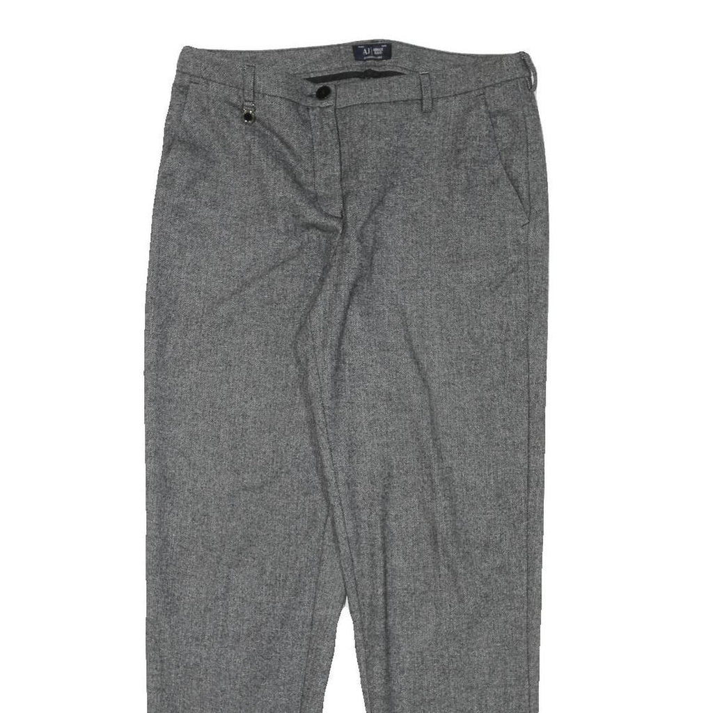 ARMANI JEANS Womens Grey Wool Blend Slim Tapered Trousers W31 L29 Elegant Office