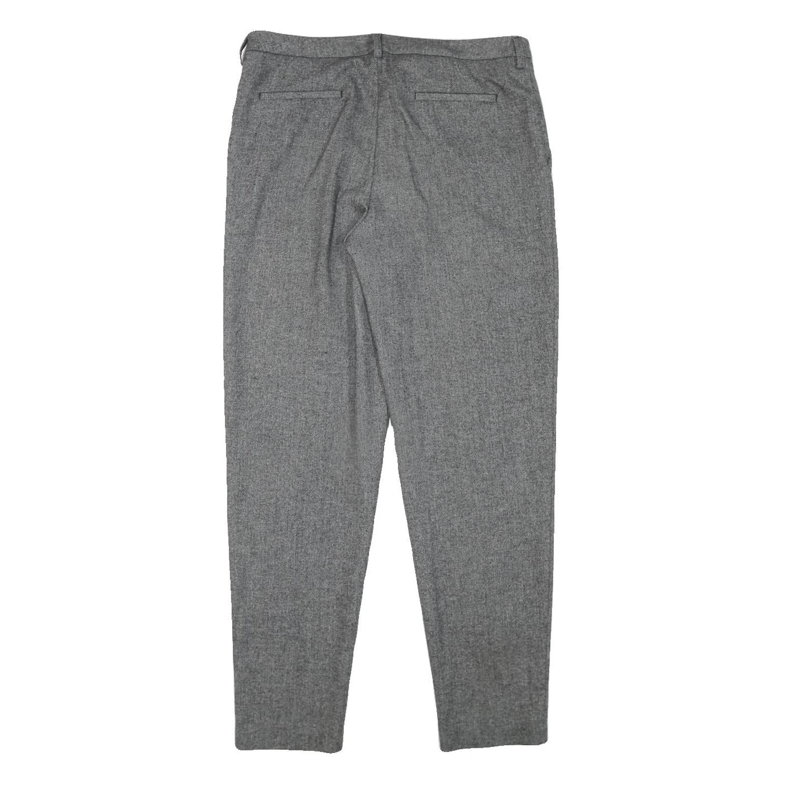 ARMANI JEANS Womens Grey Wool Blend Slim Tapered Trousers W31 L29 Elegant Office