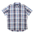 TOMMY HILFIGER Mens Blue & White Check Shirt L Button-Down Cotton Casual Summer