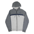 ADIDAS Mens Grey & Navy Full Zip Hoodie S Casual Sports Sweatshirt
