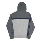 ADIDAS Mens Grey & Navy Full Zip Hoodie S Casual Sports Sweatshirt