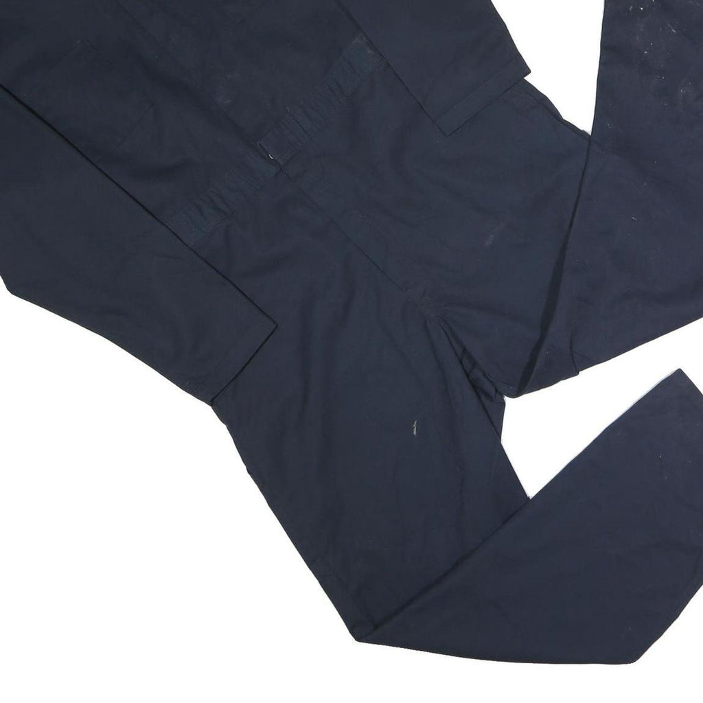 DICKIES Mens Navy Blue Cotton Blend Dungarees XL W32 L14 Workwear Relaxed Fit