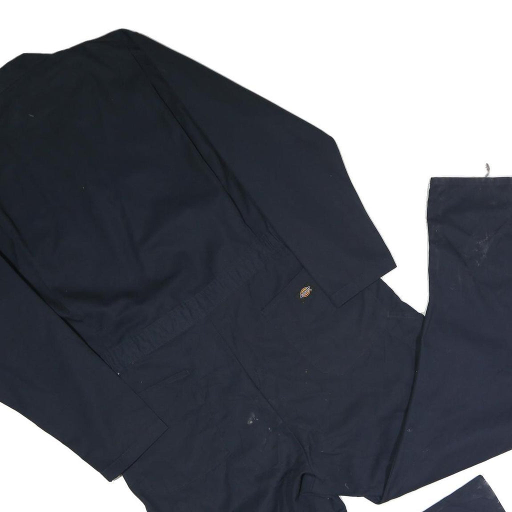 DICKIES Mens Navy Blue Cotton Blend Dungarees XL W32 L14 Workwear Relaxed Fit
