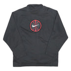 NIKE Mens Black & Red Athletic Zip Jacket M Polyester Blend Basketball Logo