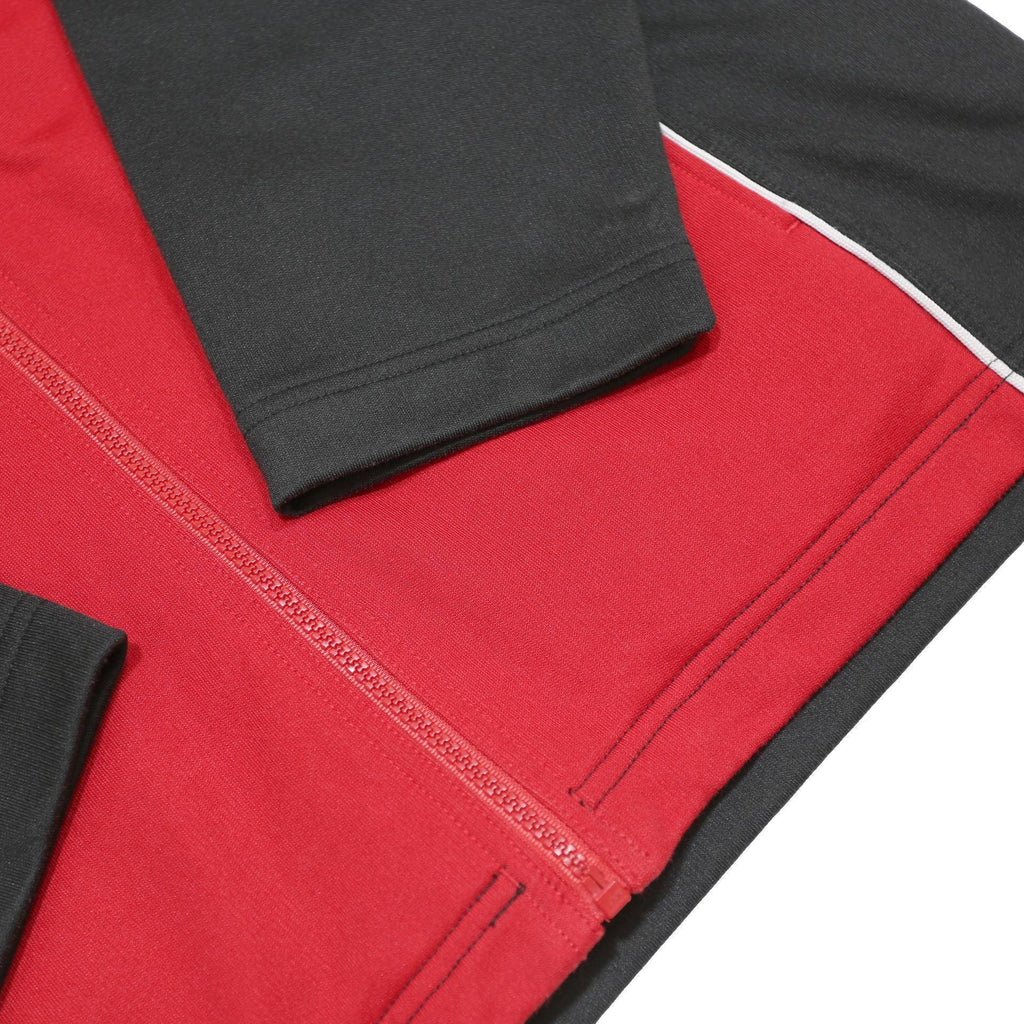 NIKE Mens Black & Red Athletic Zip Jacket M Polyester Blend Basketball Logo