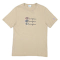 CHAMPION Mens Beige Graphic T-Shirt M Short Sleeve Crew Neck Cotton Blend