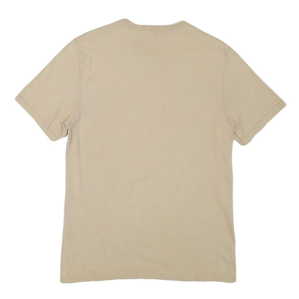 CHAMPION Mens Beige Graphic T-Shirt M Short Sleeve Crew Neck Cotton Blend