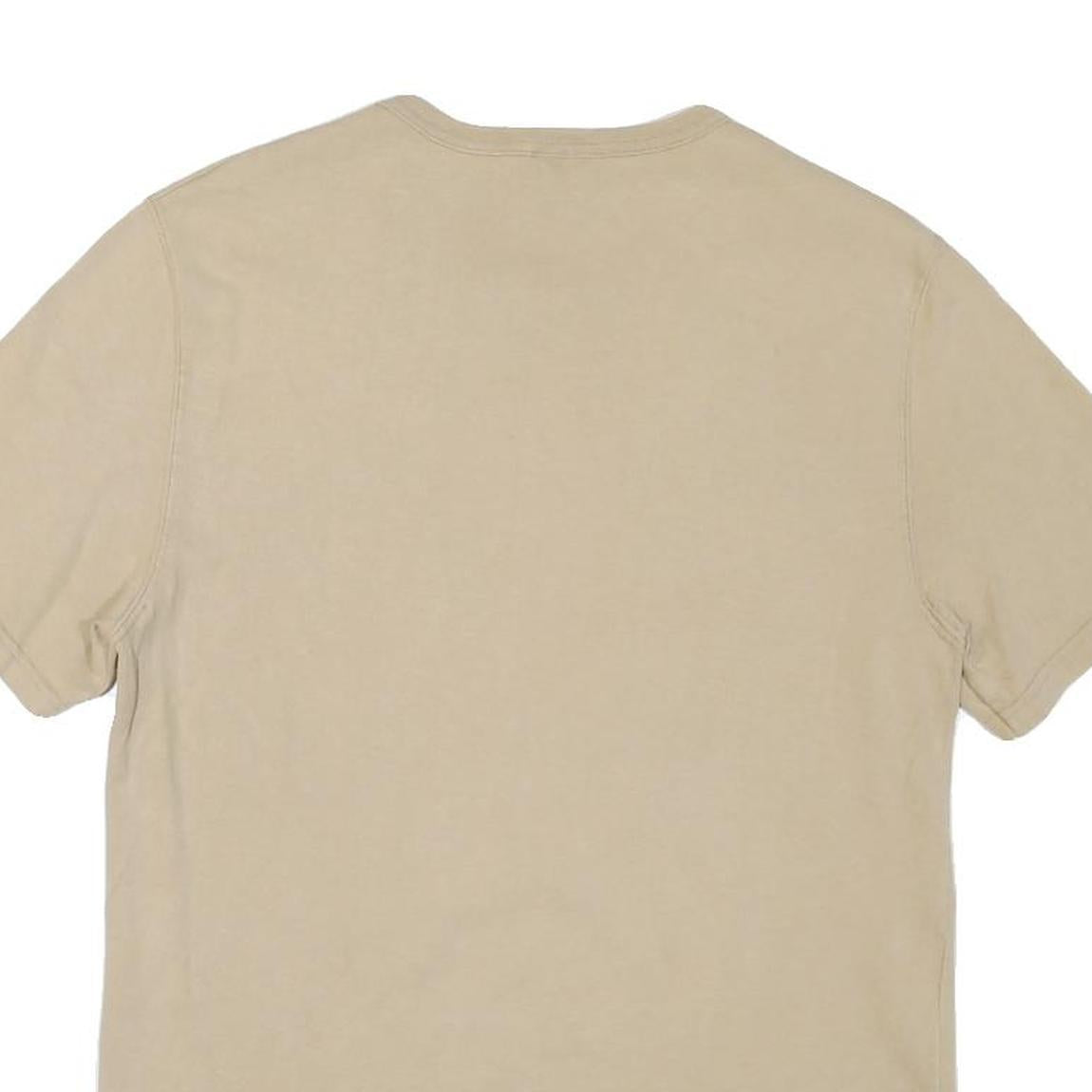 CHAMPION Mens Beige Graphic T-Shirt M Short Sleeve Crew Neck Cotton Blend