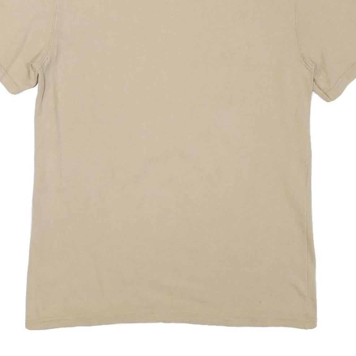 CHAMPION Mens Beige Graphic T-Shirt M Short Sleeve Crew Neck Cotton Blend