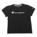 CHAMPION Womens Black Graphic T-Shirt S Short Sleeve Crew Neck Logo Print
