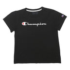 CHAMPION Womens Black Graphic T-Shirt S Short Sleeve Crew Neck Logo Print