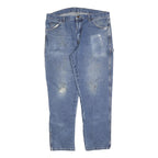 DICKIES Mens Jeans Blue Relaxed Straight Denim Medium Wash W38 L30 Workwear Zip