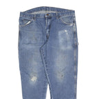 DICKIES Mens Jeans Blue Relaxed Straight Denim Medium Wash W38 L30 Workwear Zip