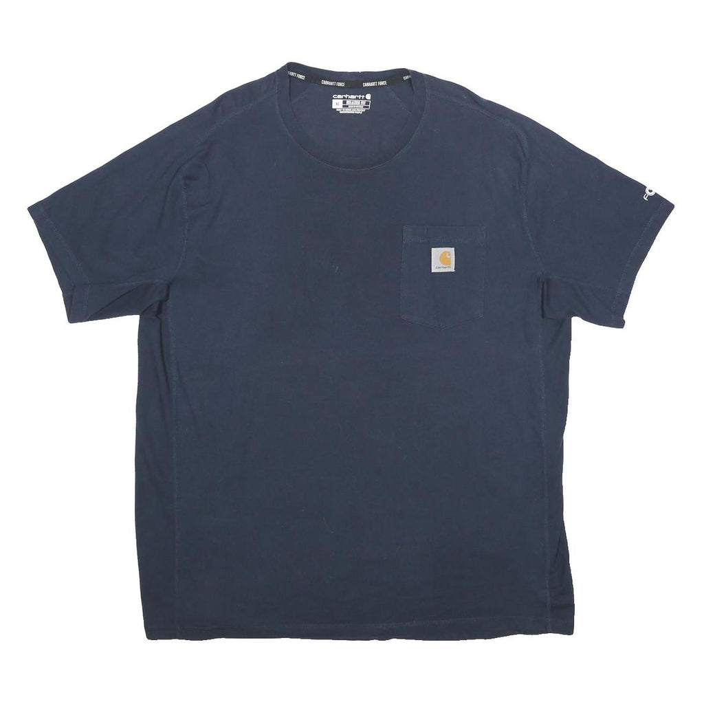 CARHARTT Mens Blue Pocket T-Shirt XL Short Sleeve Crew Neck Cotton Workwear
